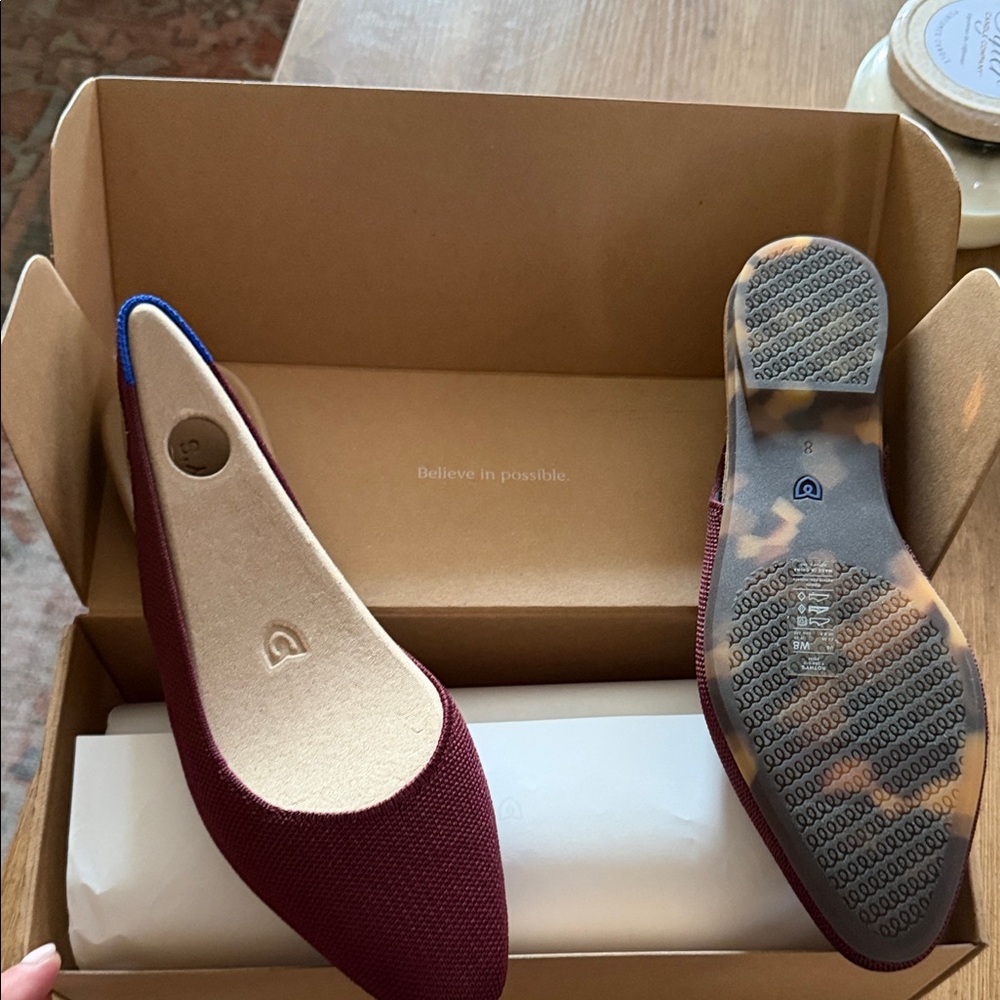 Rothy's Burgundy Flats | New In Box | Sz 8